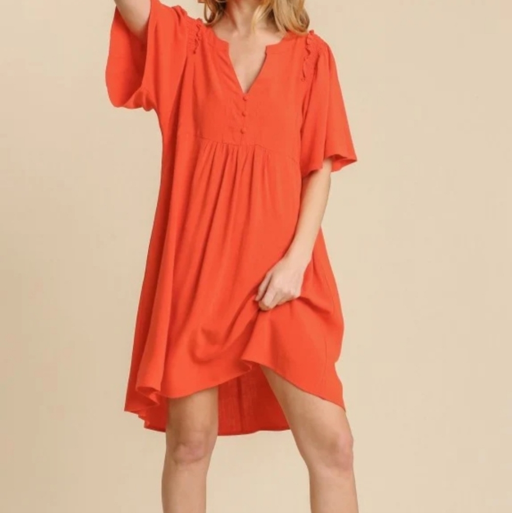 UMGEE ORANGE LINEN DRESS